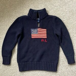 Polo Ralph Lauren Half Zip American Flag Sweater